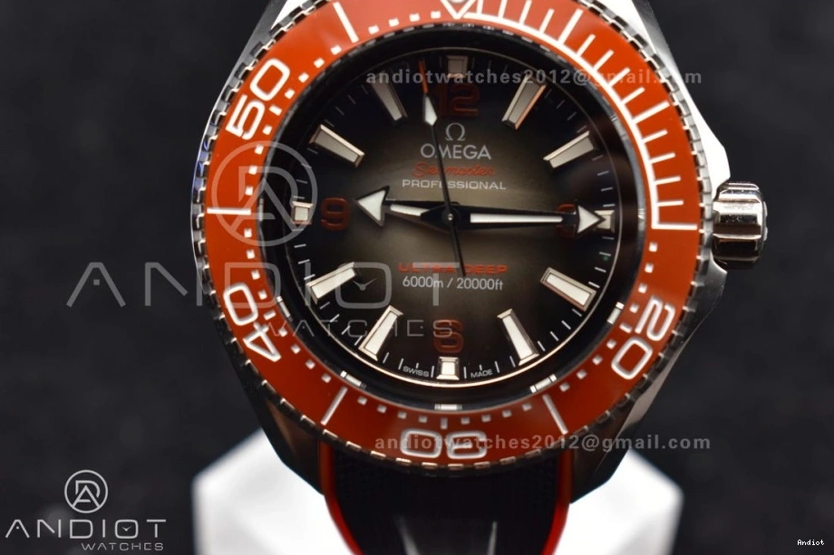 Dial TF Deep Gray Ceramic Rubber SS A2824 on Best Strap Orange 6000M Black Ultra Bezel Seamaster Edition 1:1 0512